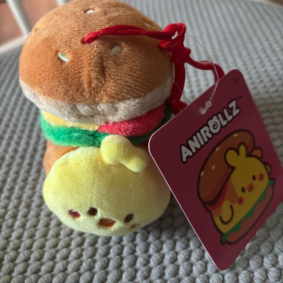ANIROLLZ LETZ ROLL CHICKIROLL Sandwich Plush 4"H Bag /Keychain Clip - Picture 1 of 7